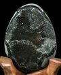 Septarian Dragon Egg Geode - Black Calcite Crystals #33996-1